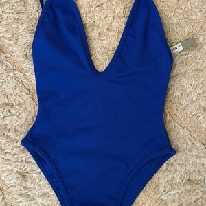 Elegant Women's Blue One-Piece Swimsuit